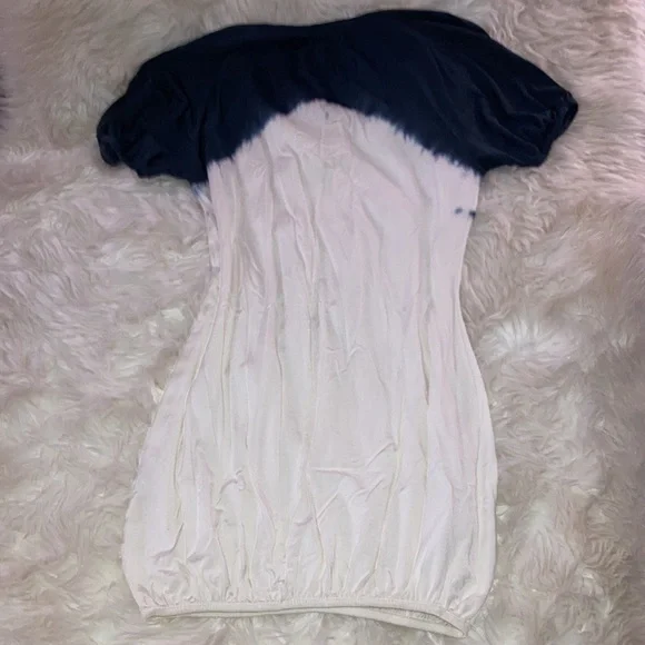 ZARA Blue White Ombre Dress Tunic Top Dress with Balloon Sleeves M - Picture 11 of 15